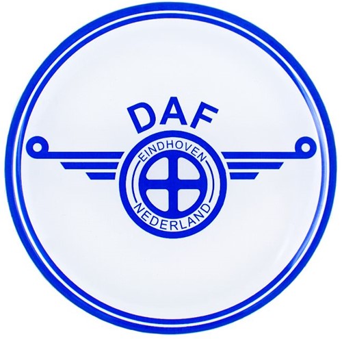 Nabenaufkleber weiß mit blauem DAF-Logo