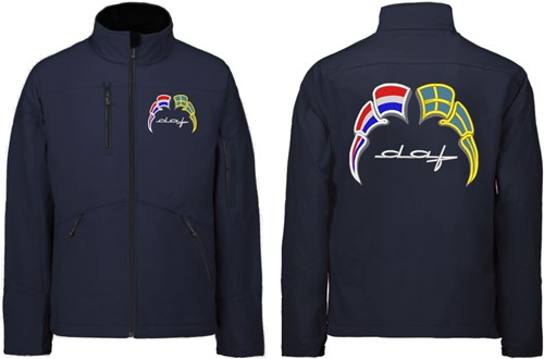 Softshell jas DAF Old Style Embleem met wimpels Nederland - Zweden-3
