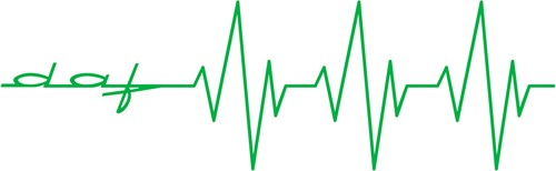 Sticker DAF Heart Beat - Groen