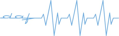 Sticker DAF Heart Beat - Lichtblauw