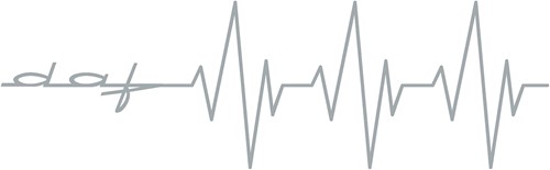 Sticker DAF Heart Beat - Zilver