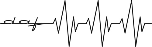 Sticker DAF Heart Beat - Zwart