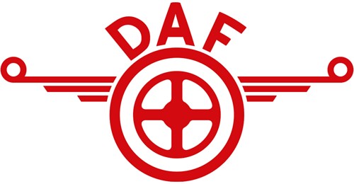 Sticker DAF wings - 25 cm - Rood - Ja, binnenzijde plakken
