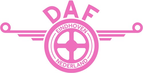 Sticker DAF wings - 45 cm - Roze - Ja, binnenzijde plakken