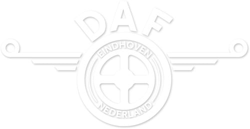 Sticker DAF wings - 35 cm - Wit - Nee, buitenzijde plakken