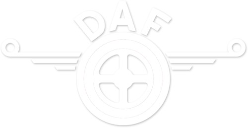 Sticker DAF wings - 25 cm - Wit - Nee, buitenzijde plakken