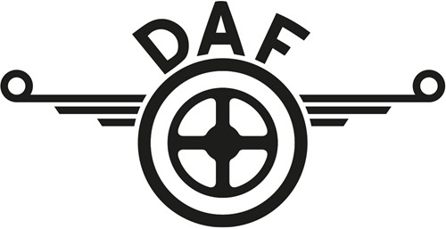 Sticker DAF wings - 25 cm - Zwart - Nee, buitenzijde plakken
