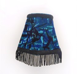Dashboardlamp rond blauwe pluche met zwarte flossen