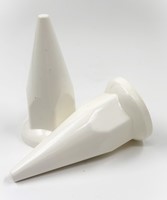 Kunststof wielmoerdoppen spike wit 33mm - 10 stuks