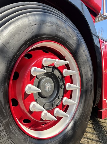 Kunststof wielmoerdoppen spike wit 33mm - 10 stuks-2