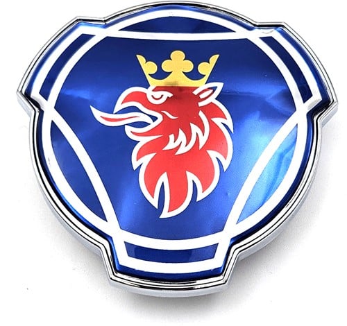 Scania Grill Embleem blauw met rode griffioen