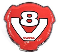 Grill Emblem V8 red