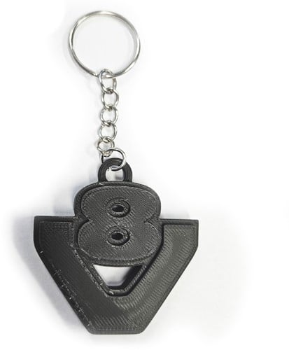 Sleutelhanger V8 zwart