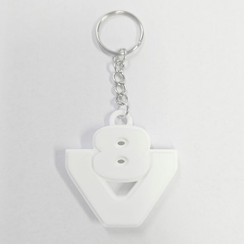 Sleutelhanger V8 wit
