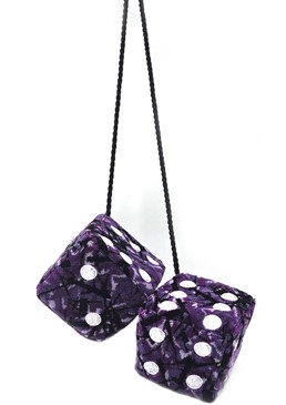 Dobbelsteen Deense pluche paars