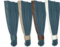 Set Zijgordijnen Donkerblauw 0011