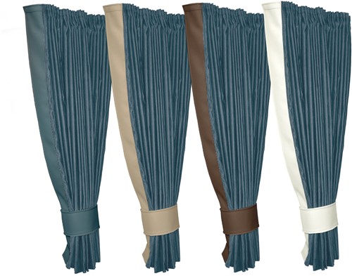 Set Zijgordijnen Donkerblauw 0011