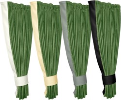 Set Seitenvorhänge Dunkelgrün 0010