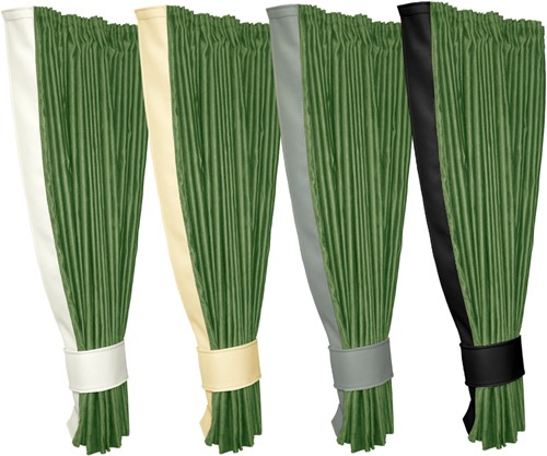 Set Zijgordijnen Donkergroen 0010