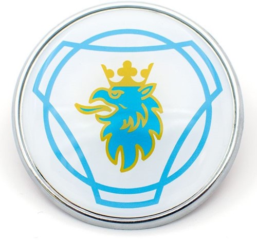 Embleem Rond Scania met blauwe griffioen