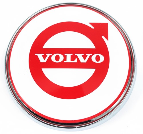 Emblem rund Weiß mit rotem Volvo-Logo