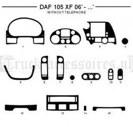 Dashboard design DAF XF 105 vanaf 06 zonder telefoonhouder