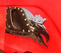 Edelstahl 3D Türgriff Scania mit Logo-2