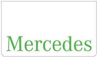 Set Mudflaps white Mercedes green