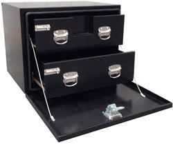 Gepoedercoate kist met lades- 800x600x600