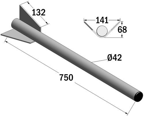 Kotflügelstütze gerade