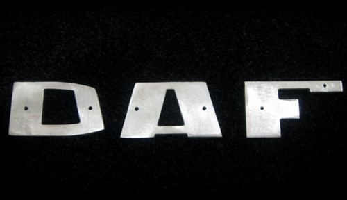 Aluminum emblem DAF