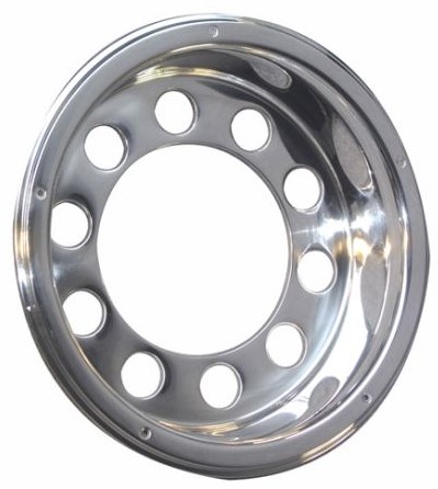 RVS wielring achter 22,5" met rand en gaten 1 stuk