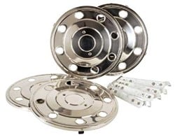 Set RVS wieldoppen 15" 4 stuks plat