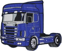 Strijk embleem Scania blauw groot