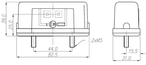 LED license plate light with position light Red-3