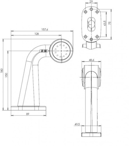 LED Breedtelamp haaks 165mm links-3