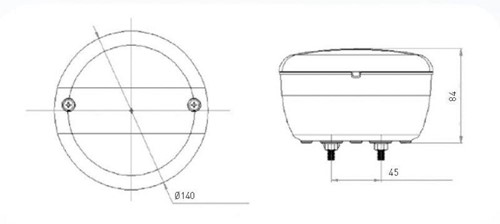LED achteruitrijlamp Ø140mm - 84mm - 12/24 volt-2