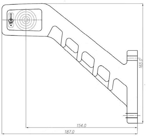 LED Begrenzungsleuchte 185mm nach links abgewinkelt-3