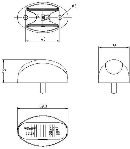 Anbau-LED oval Orange-3