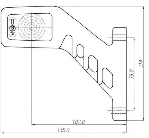LED Breedte lamp haaks 130mm links-3