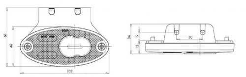LED Marker light oval Red with fixing-3