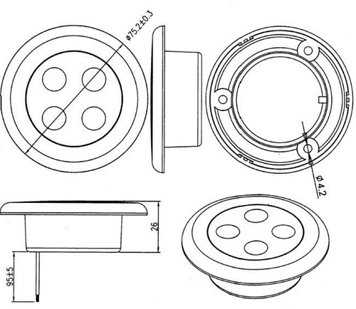Innenbeleuchtung LED Einbau Gold-3