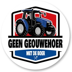 Aufkleber rund - Geen geouwehoer met de boer