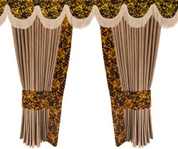 Curtain set yellow plush