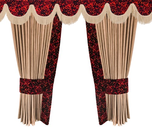Vorhang-Set aus rotem Plüsch