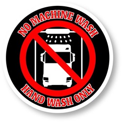 Aufkleber rund - Nur Handwäsche