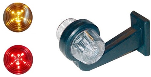 Breedtelamp 195mm LED HELDER glas Rood/Oranje - Gylle