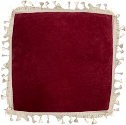 Kissen rote Fransen weiß