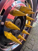 Plastic wheel nut caps spike yellow 33mm - 10 pieces-2