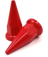 Plastic wheel nut caps spike red 33mm - 10 pieces